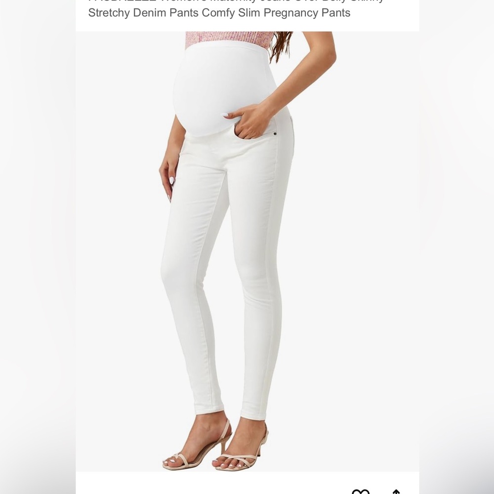 maternity - white skinny jeans size M
